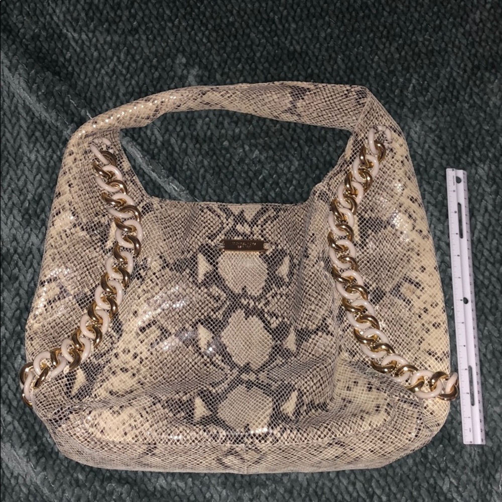 Michael Kors 'ID Chain' Large Snakeskin Hobo